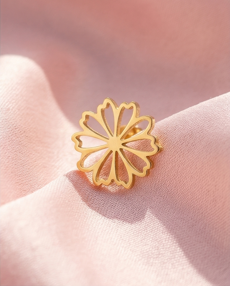 Pendiente Flor Dorado
