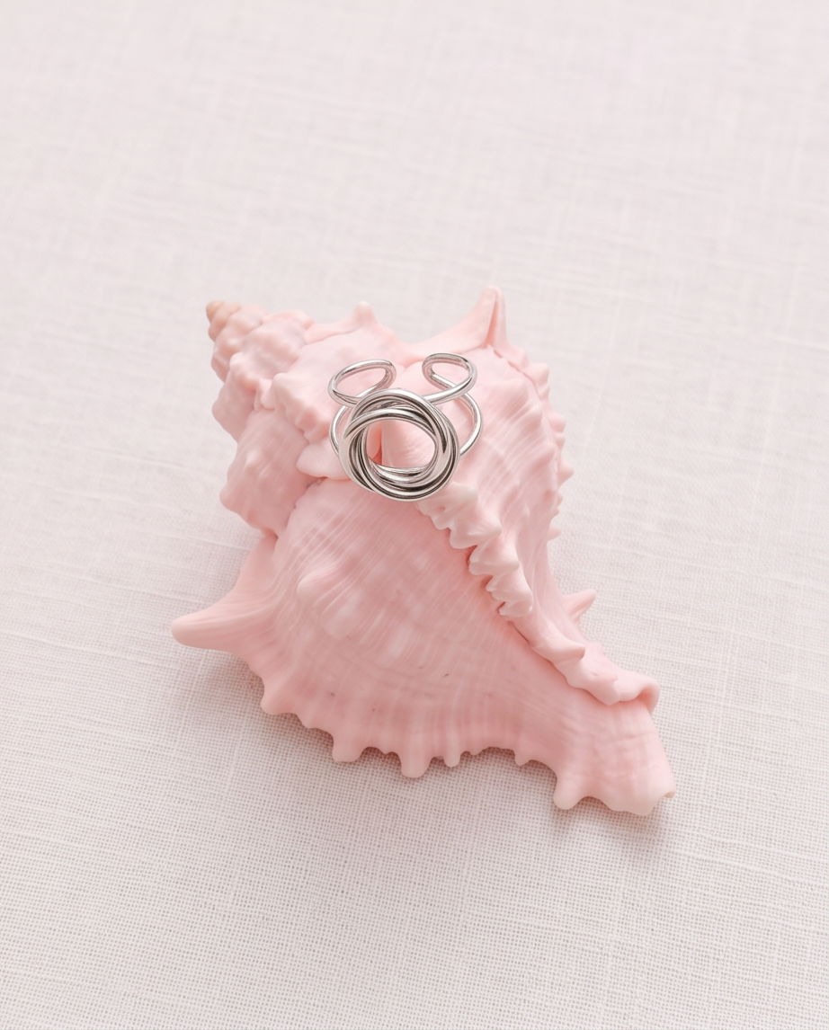 Anillo Círculos Plateado