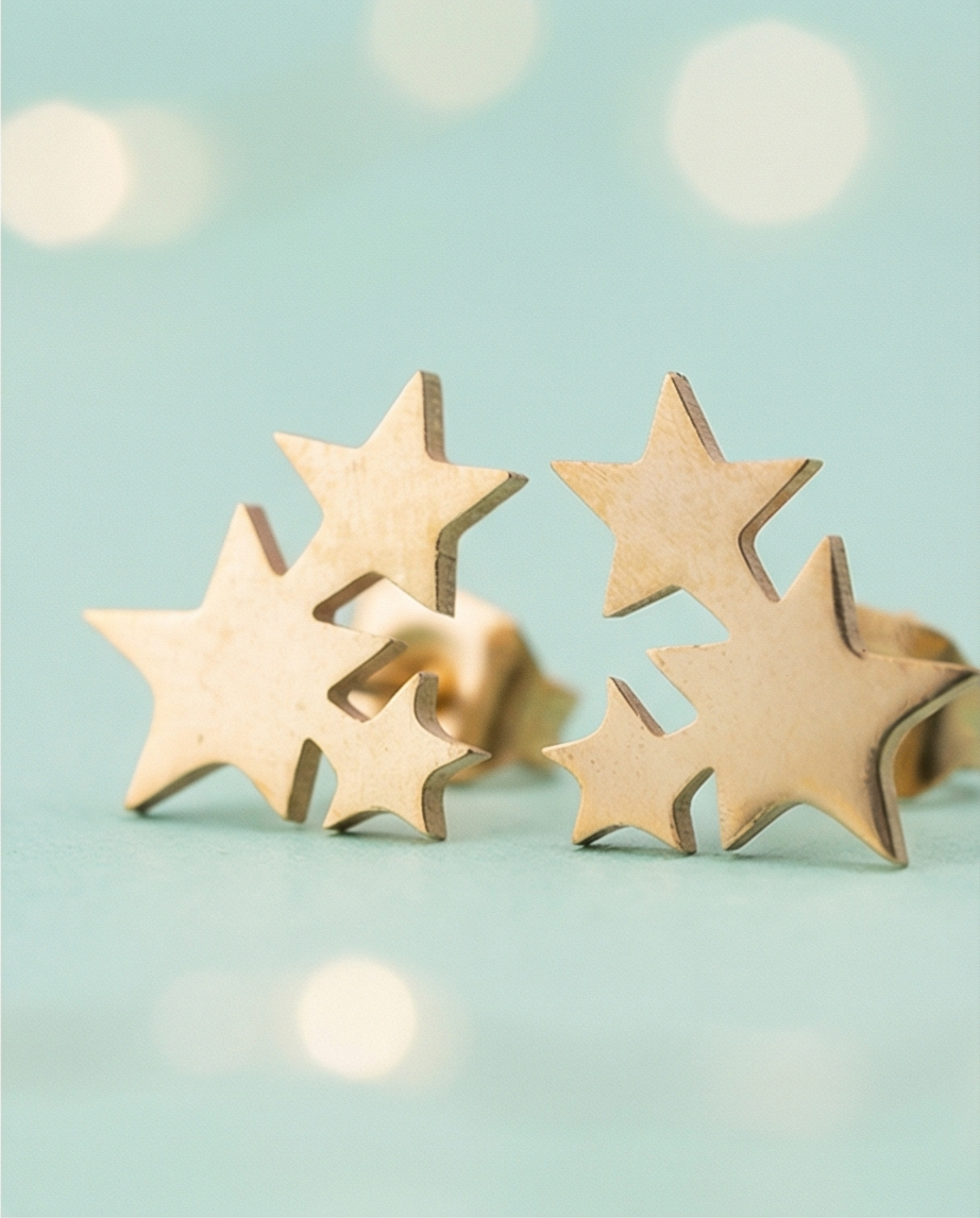 Pendiente Estrella Dorado