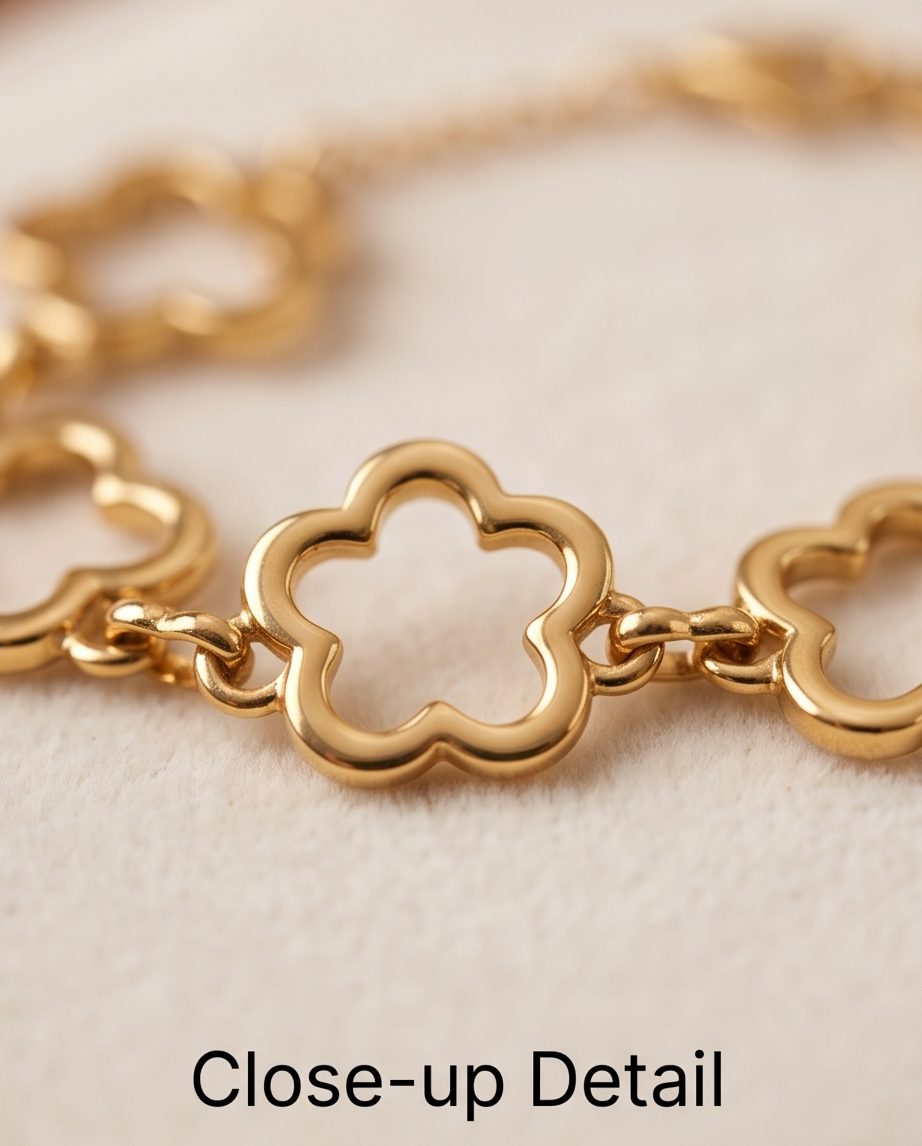 Pulsera Flores Dorado