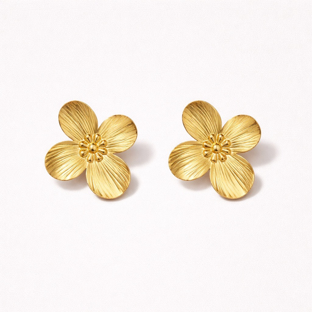Pendiente Flor Dorado