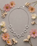 Collar Flores Plateado