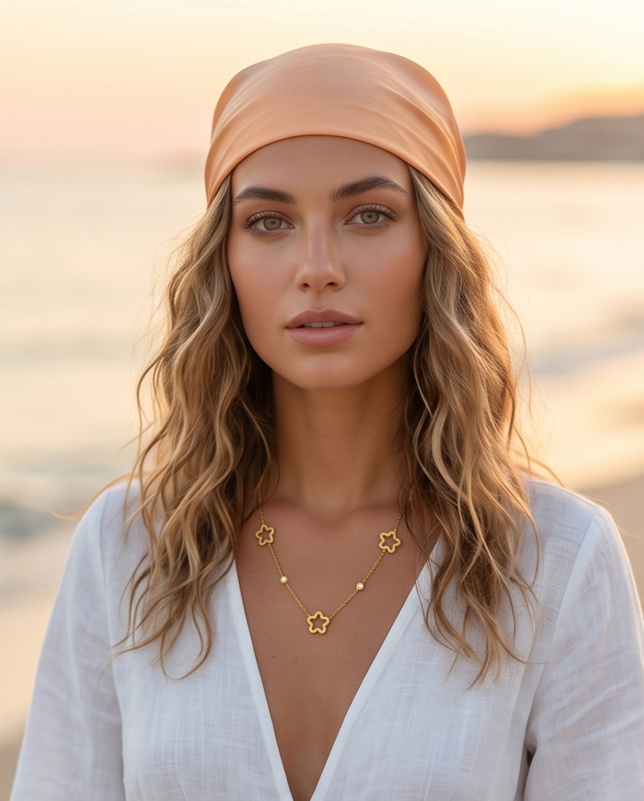 Collar Flores Brillo Dorado