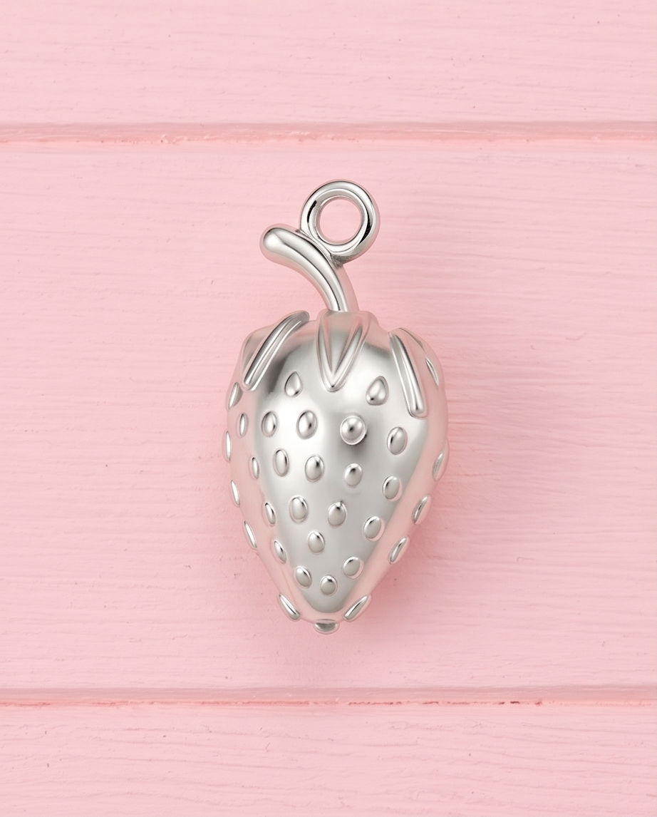Charm Fresa Plateado
