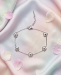 Pulsera Flores Plateado