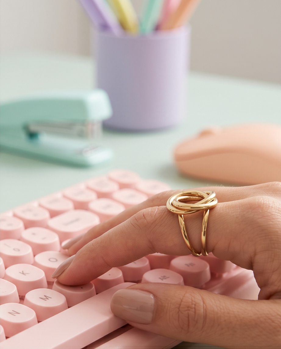 Anillo Círculos Dorado