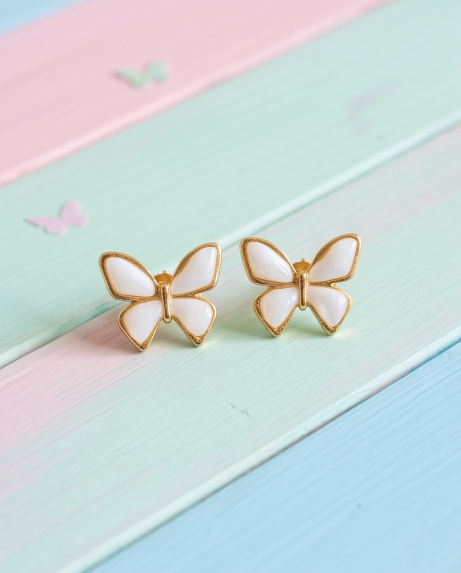Pendientes Mariposa Blanco