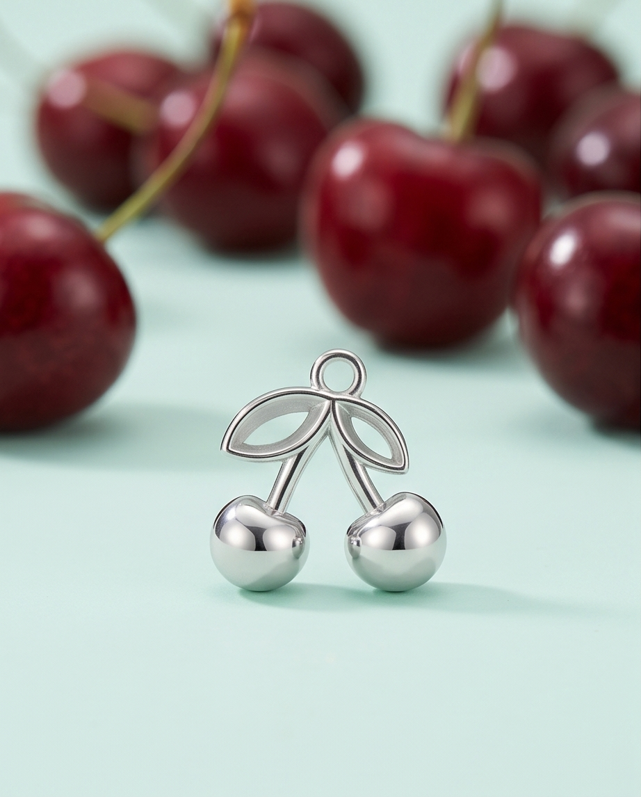 Charm Cereza Plateado