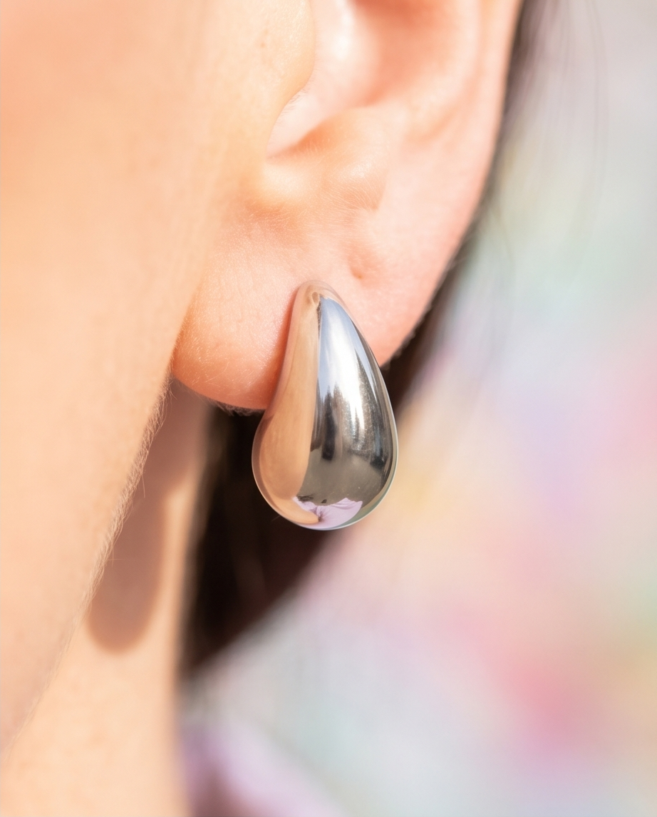 Pendientes Gota Plateado