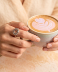 Anillo Círculos Y Bolitas Plateado