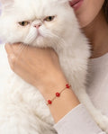 Pulsera Flores Coral Dorado