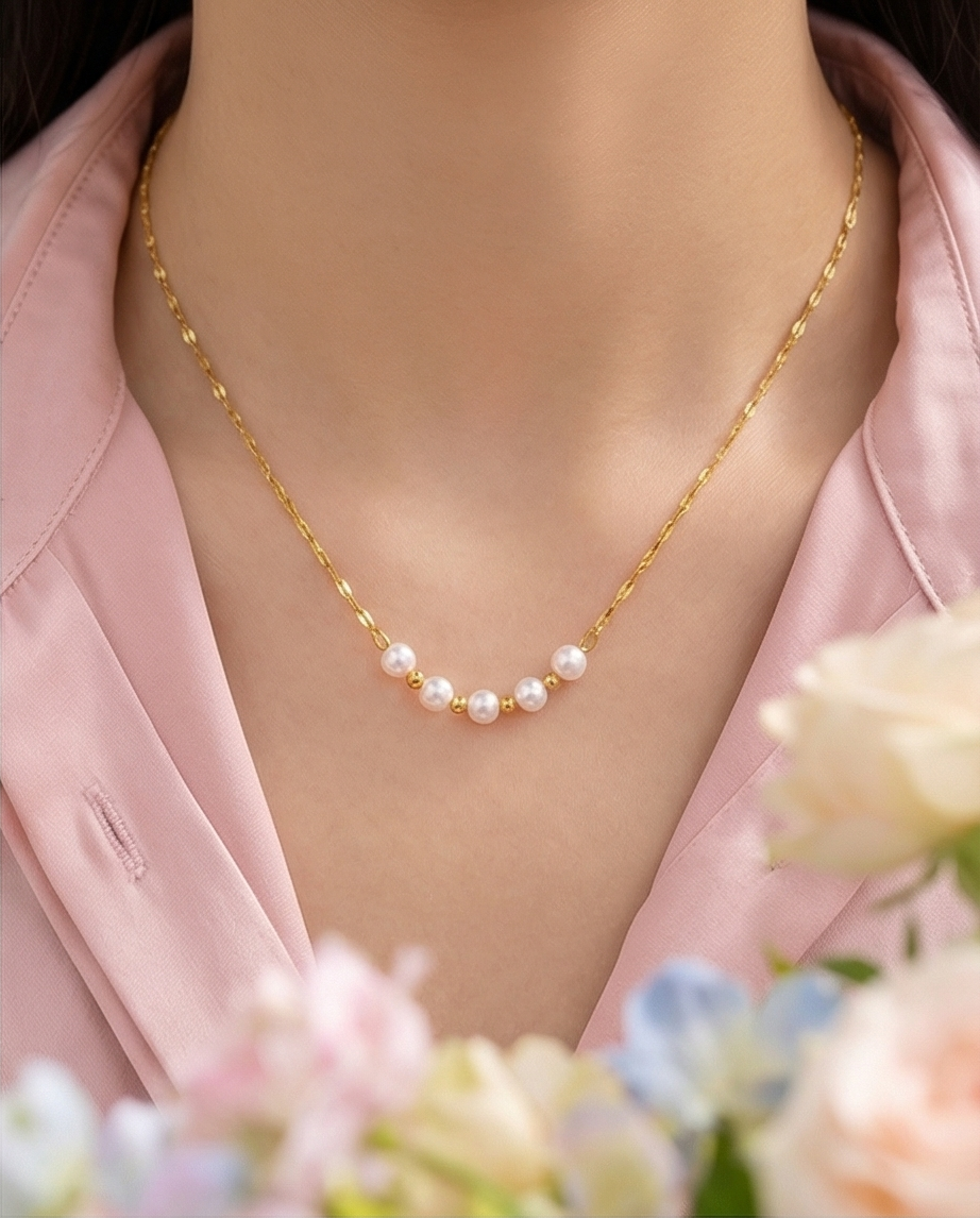Collar Perlas Dorado
