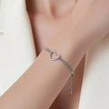 Pulsera Doble Corazón Plateado
