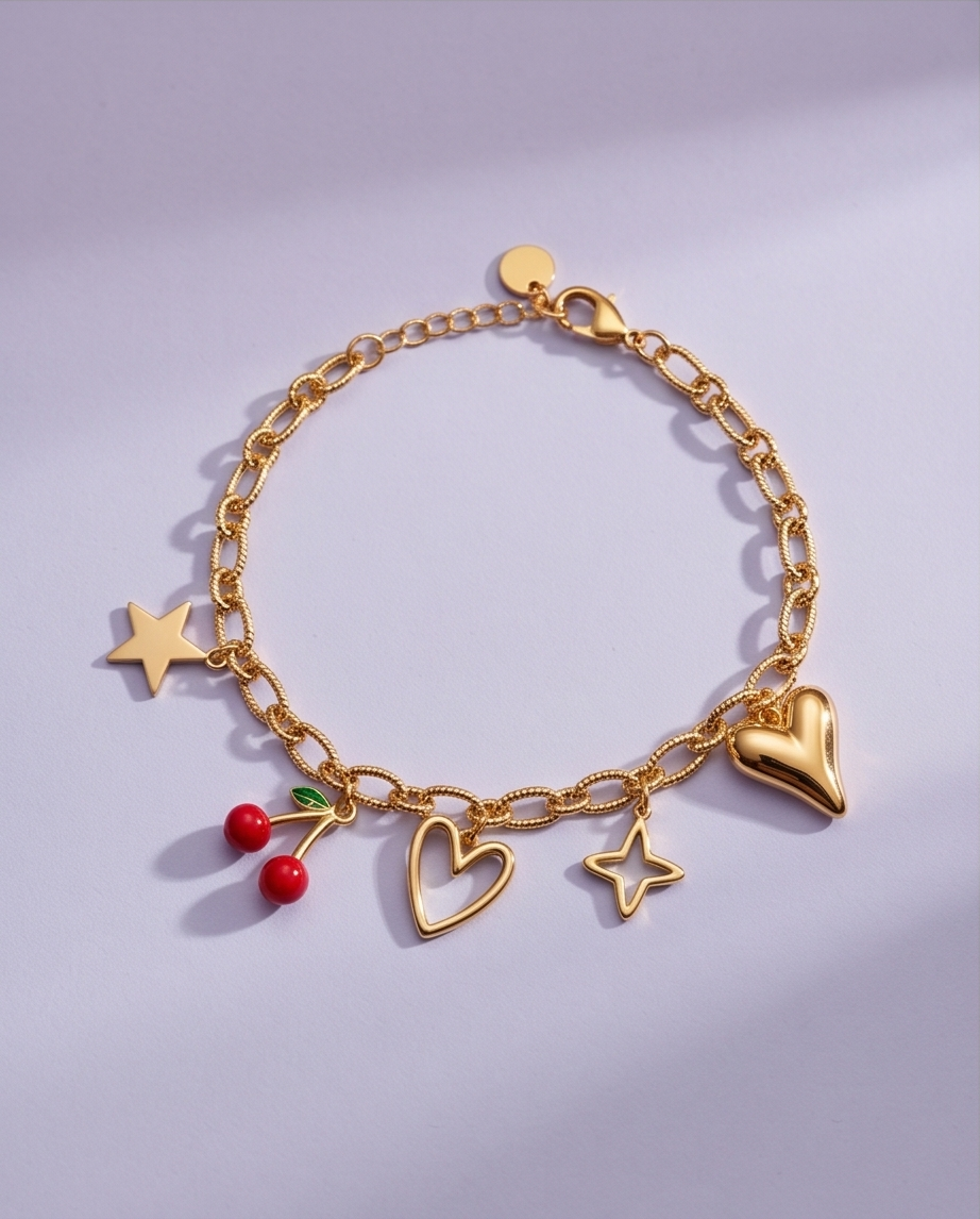 Pulsera Charms Variados Dorado