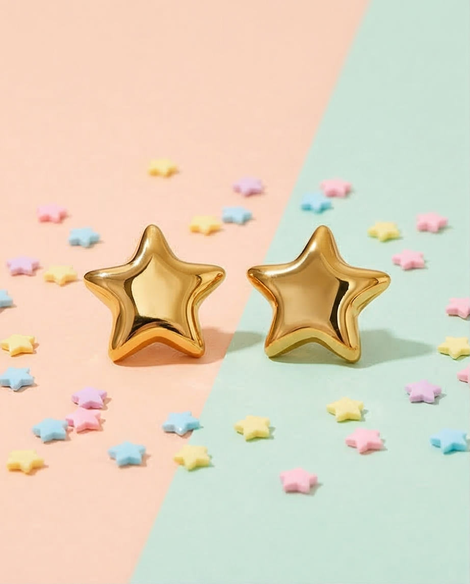 Pendiente Estrella Dorado