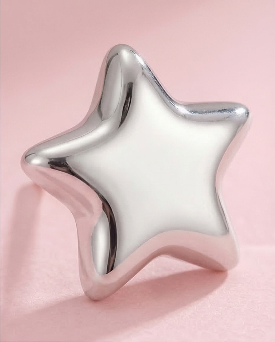 Pendiente Estrella Plateado