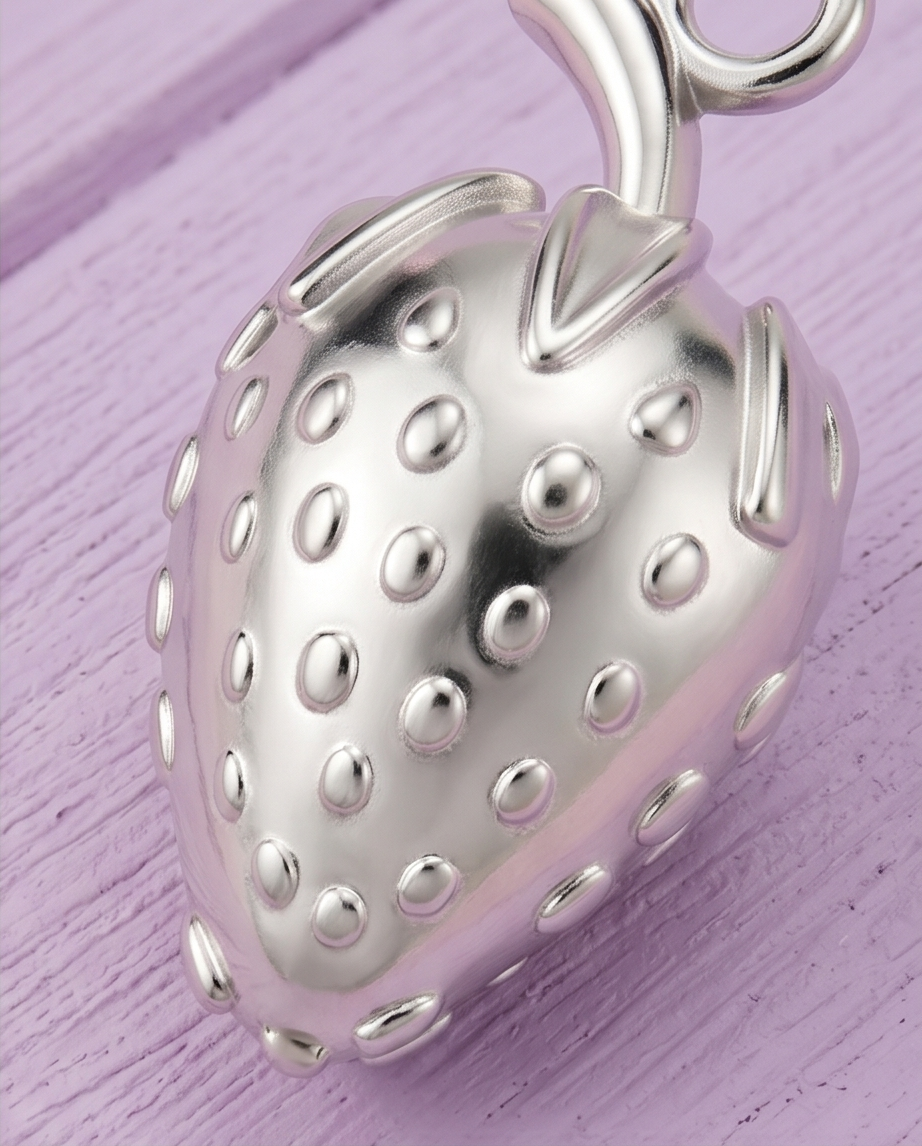 Charm Fresa Plateado