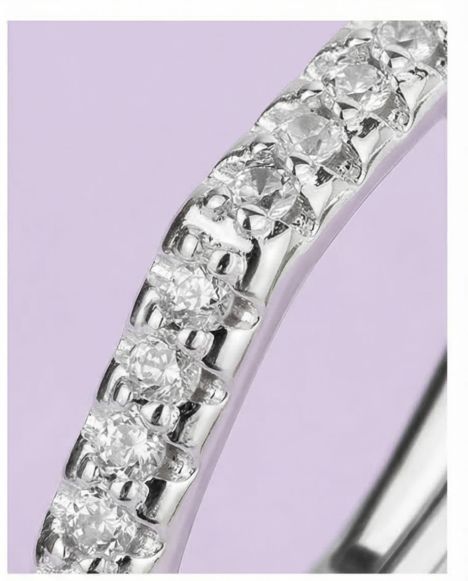 Pendiente Aro Brillos Plateado