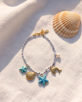 Tobillera Cuerda Azul Charms Mar