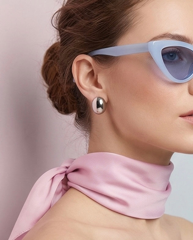 Pendiente Gota Plateado