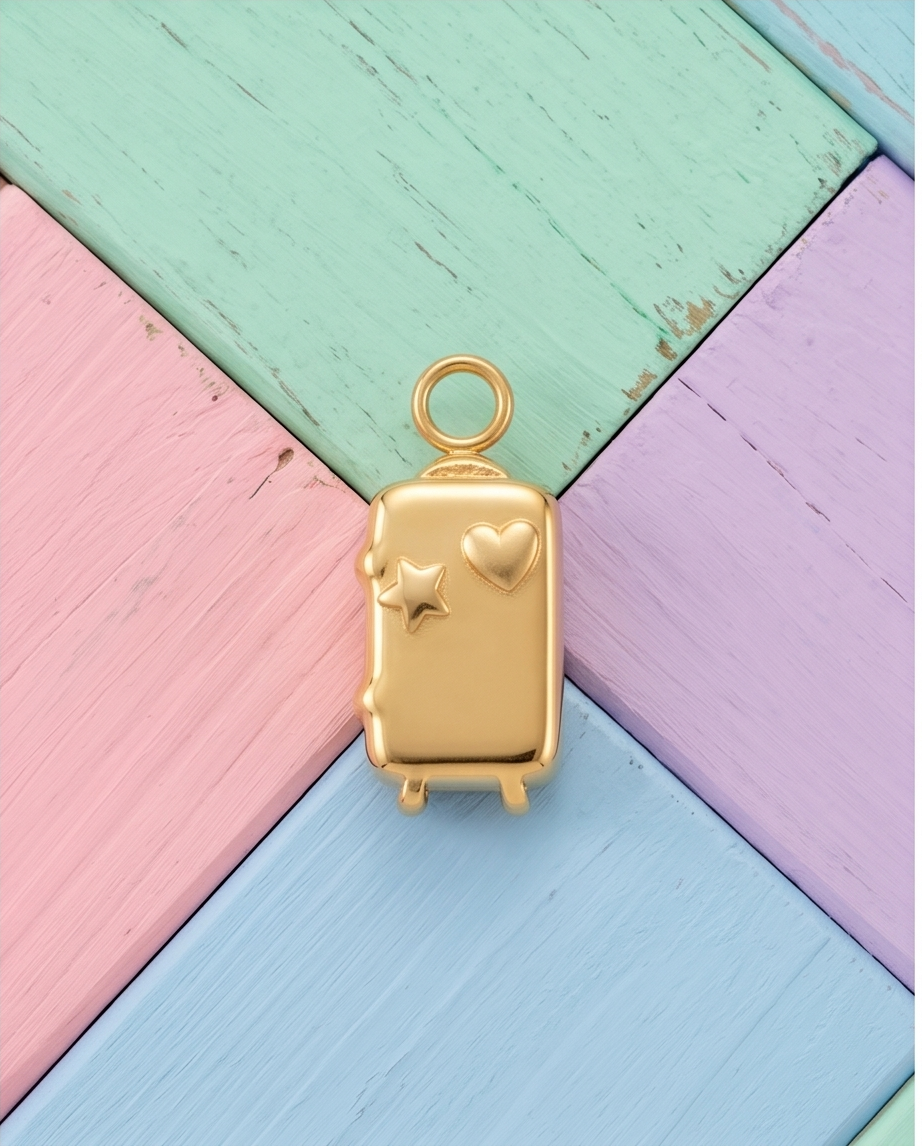 Charm Maleta Dorada