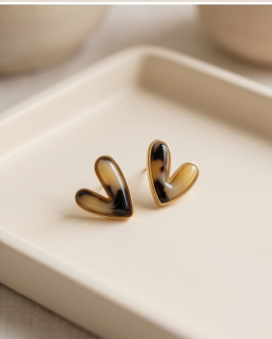 Pendientes Corazón Leopardo
