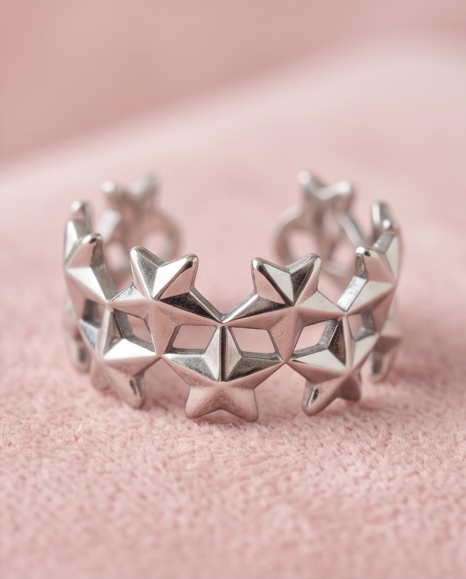 Anillo Estrellas Plateado