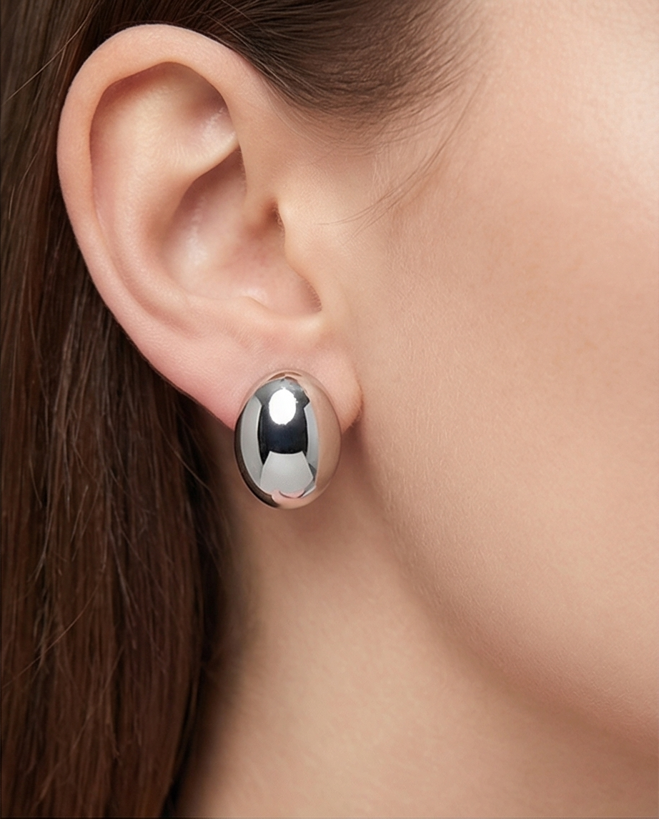 Pendiente Gota Plateado