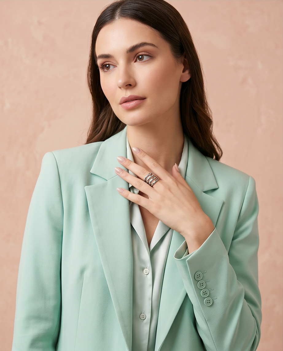 Anillo Curvas Plateado