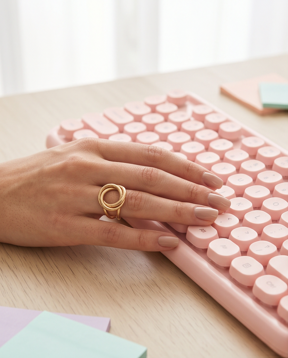 Anillo Círculos Dorado