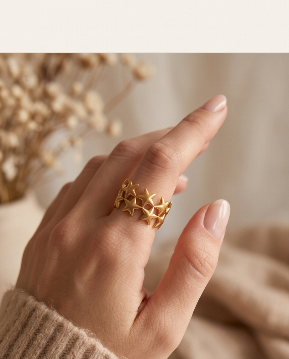 Anillo Estrellas Dorado
