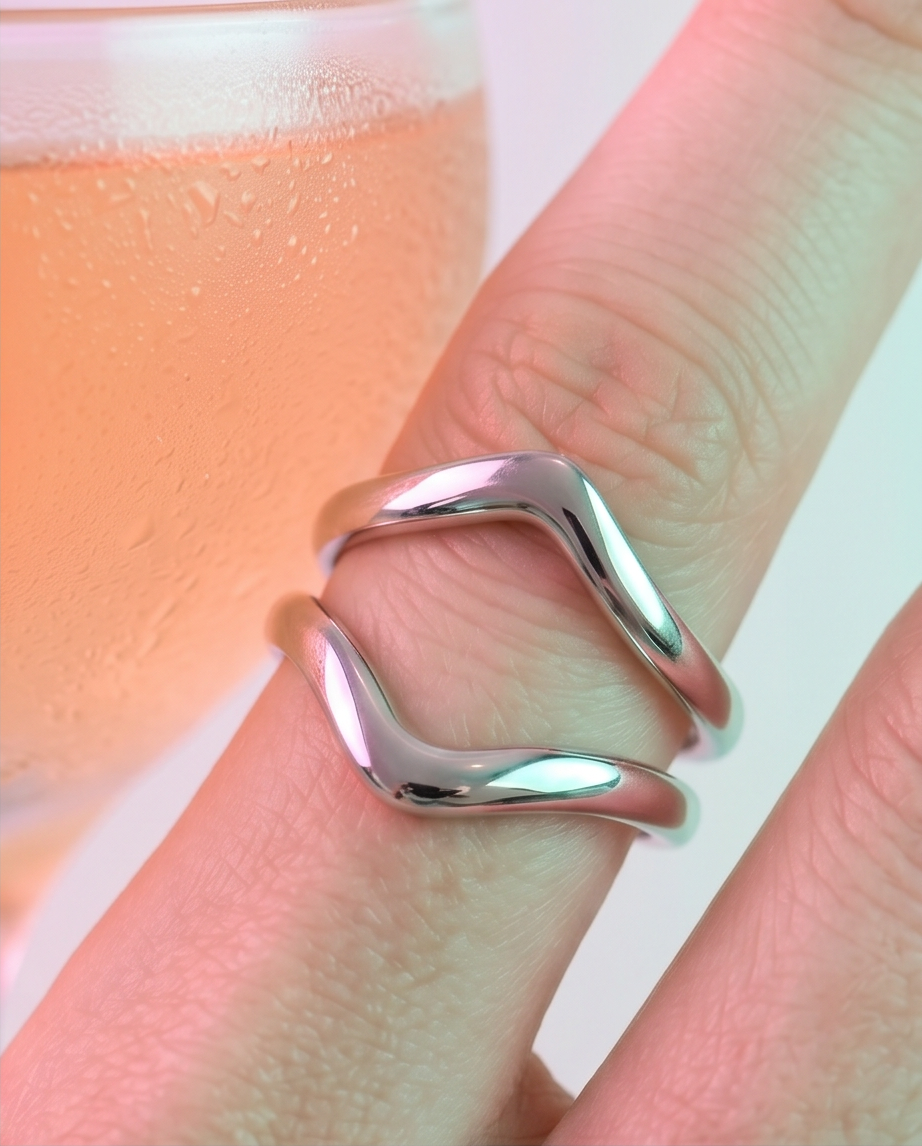 Anillo Picos Plateado