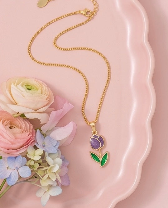 Collar Tulipán Morado