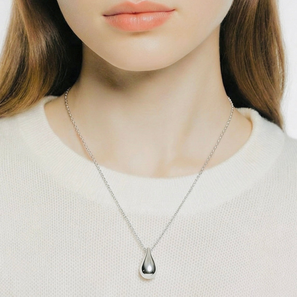Collar Gota Plateado