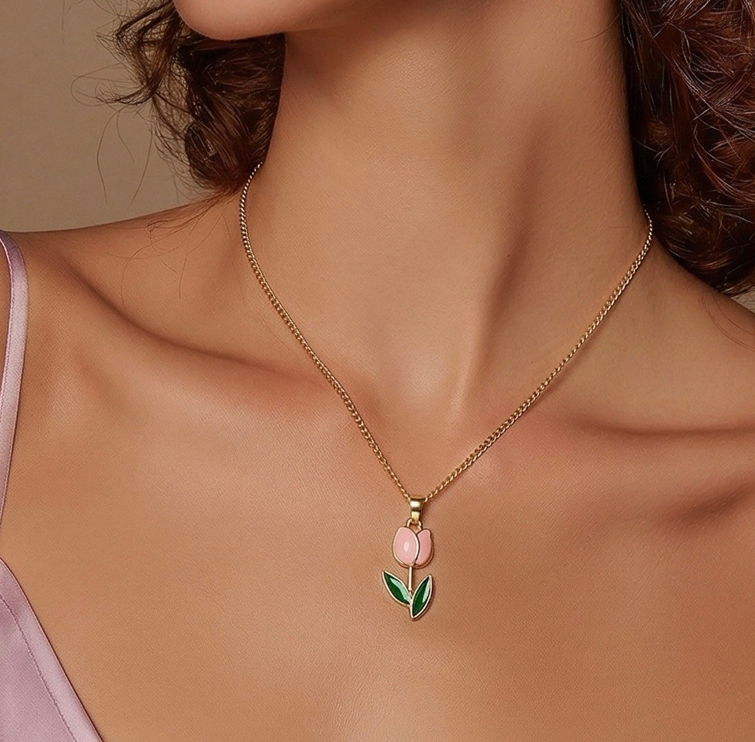 Collar Tulipán Rosa