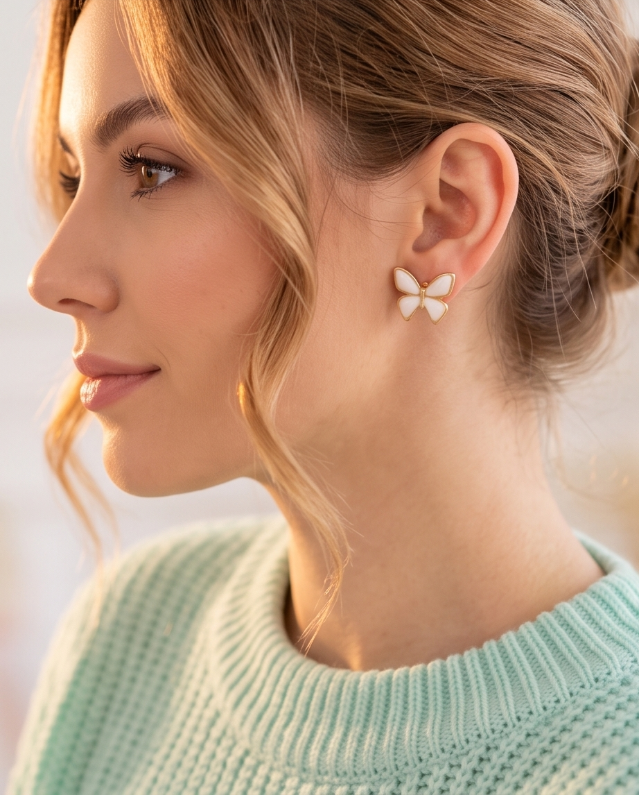 Pendientes Mariposa Blanco