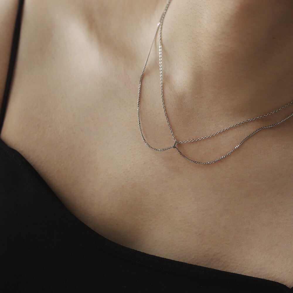 Collar Doble Plateado