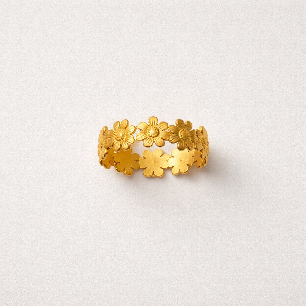 Anillo Flores Dorado