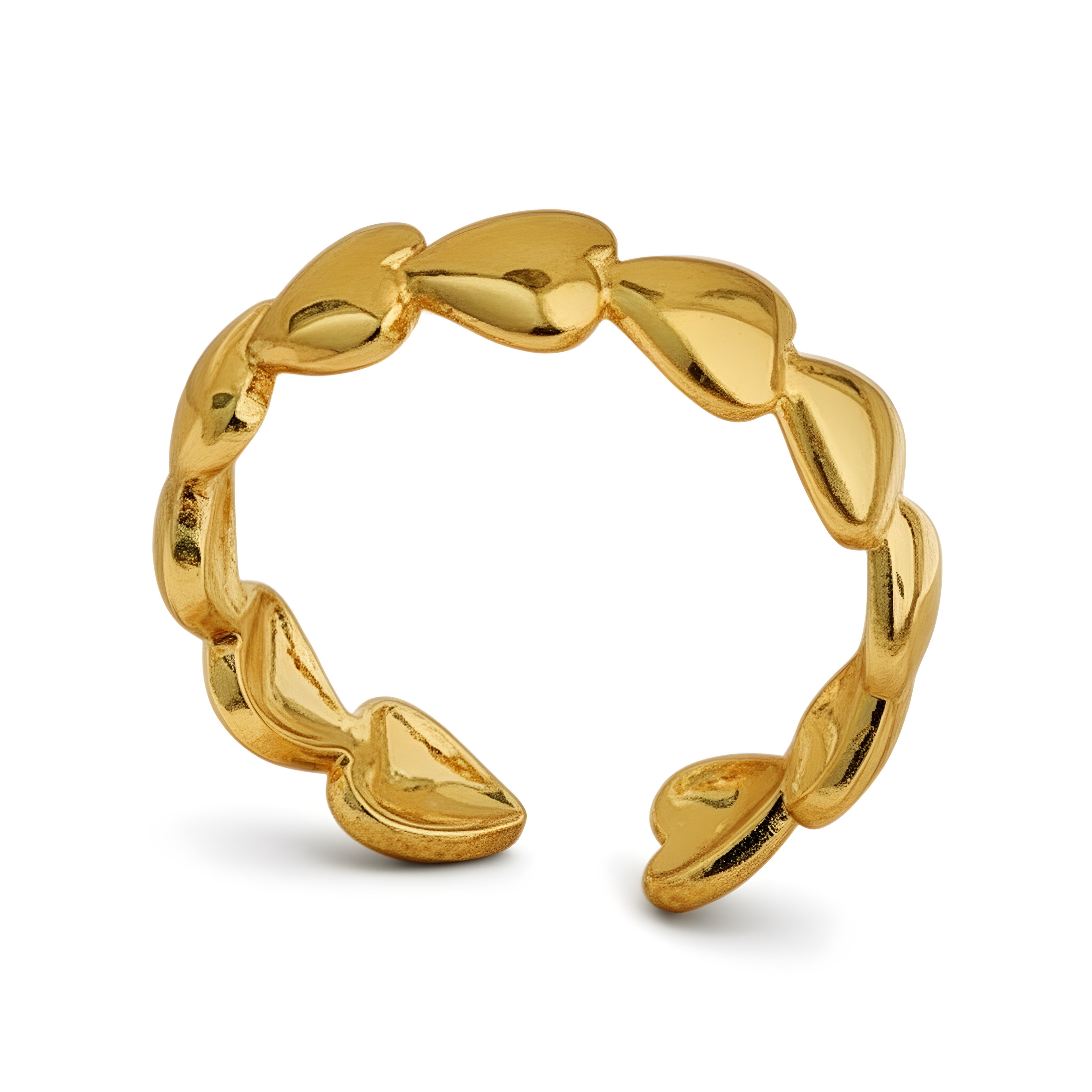 Anillo Corazones Dorado