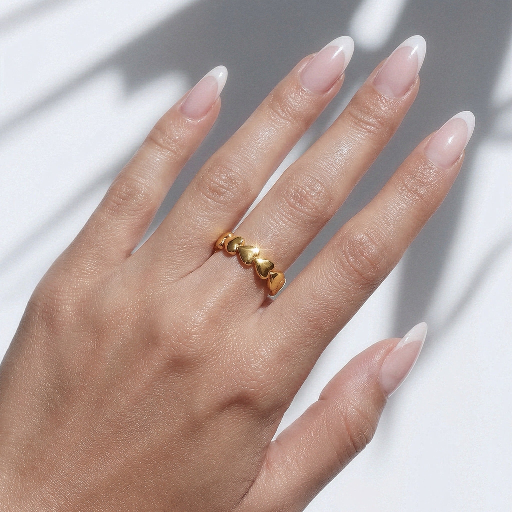 Anillo Corazones Dorado