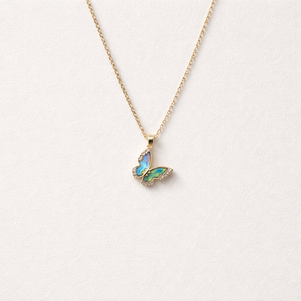 Collar Mariposa Azul