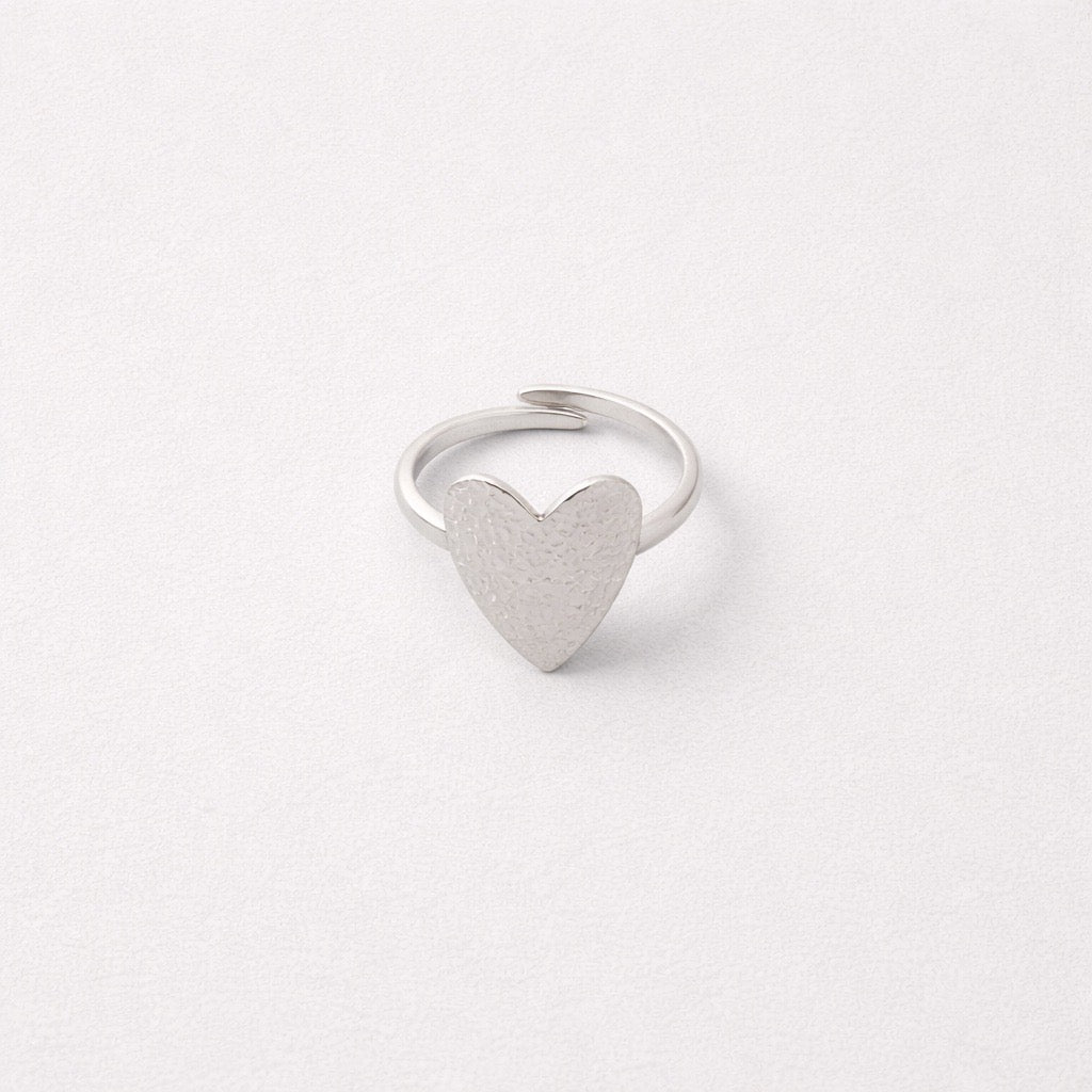 Anillo Corazón Plateado