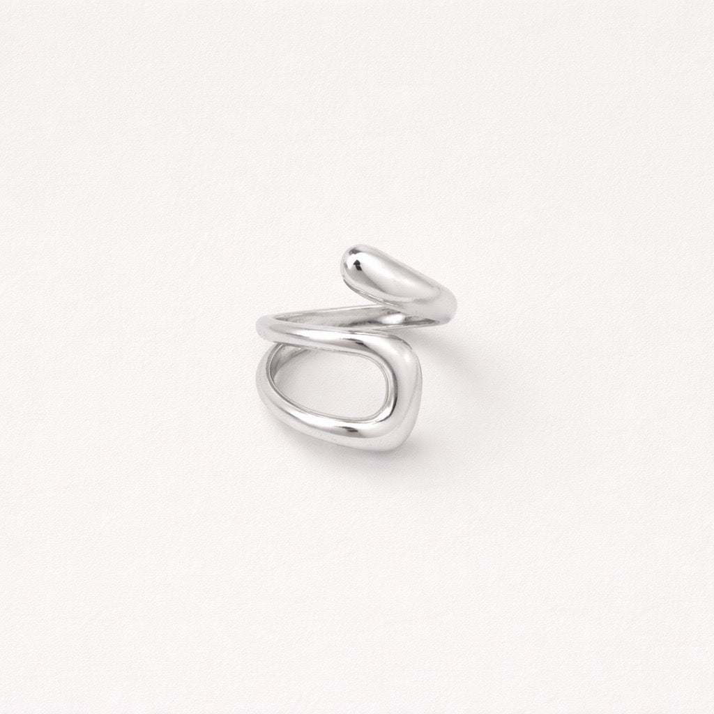 Anillo Asimétrico Plateado