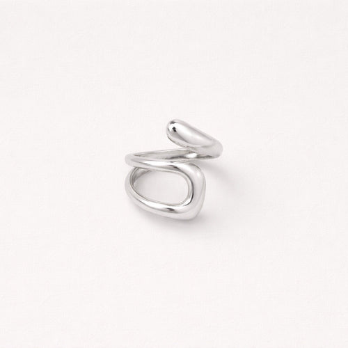 Anillo Asimétrico Plateado