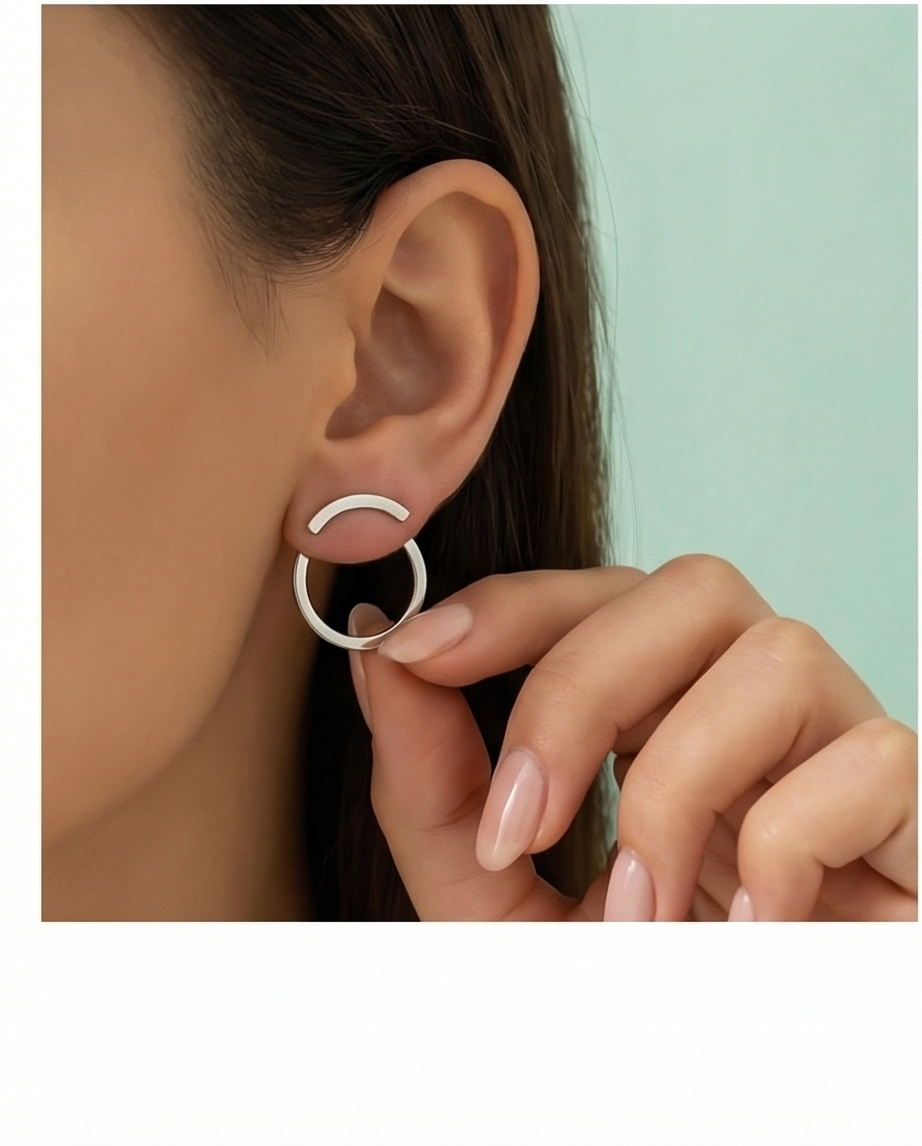 Pendiente Circular Plateado