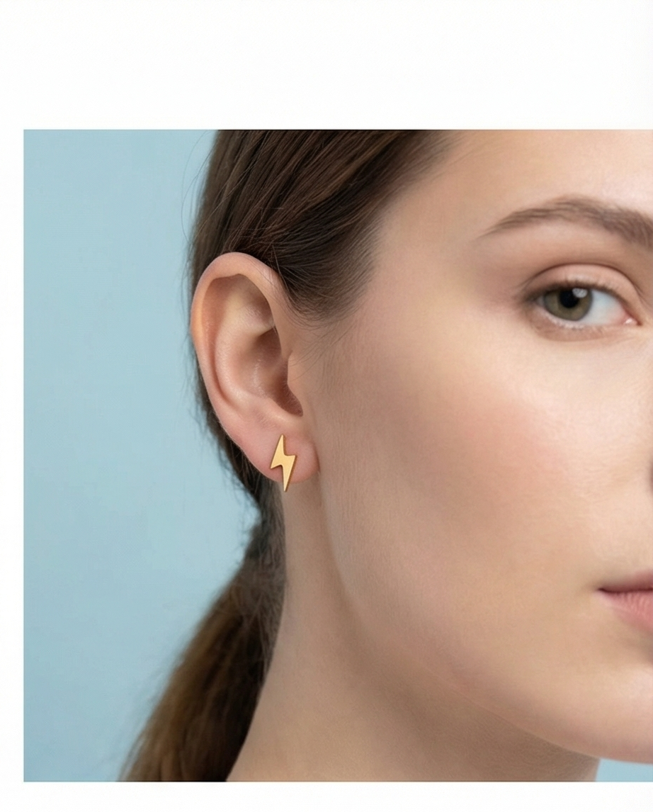 Pendiente Rayo Dorado
