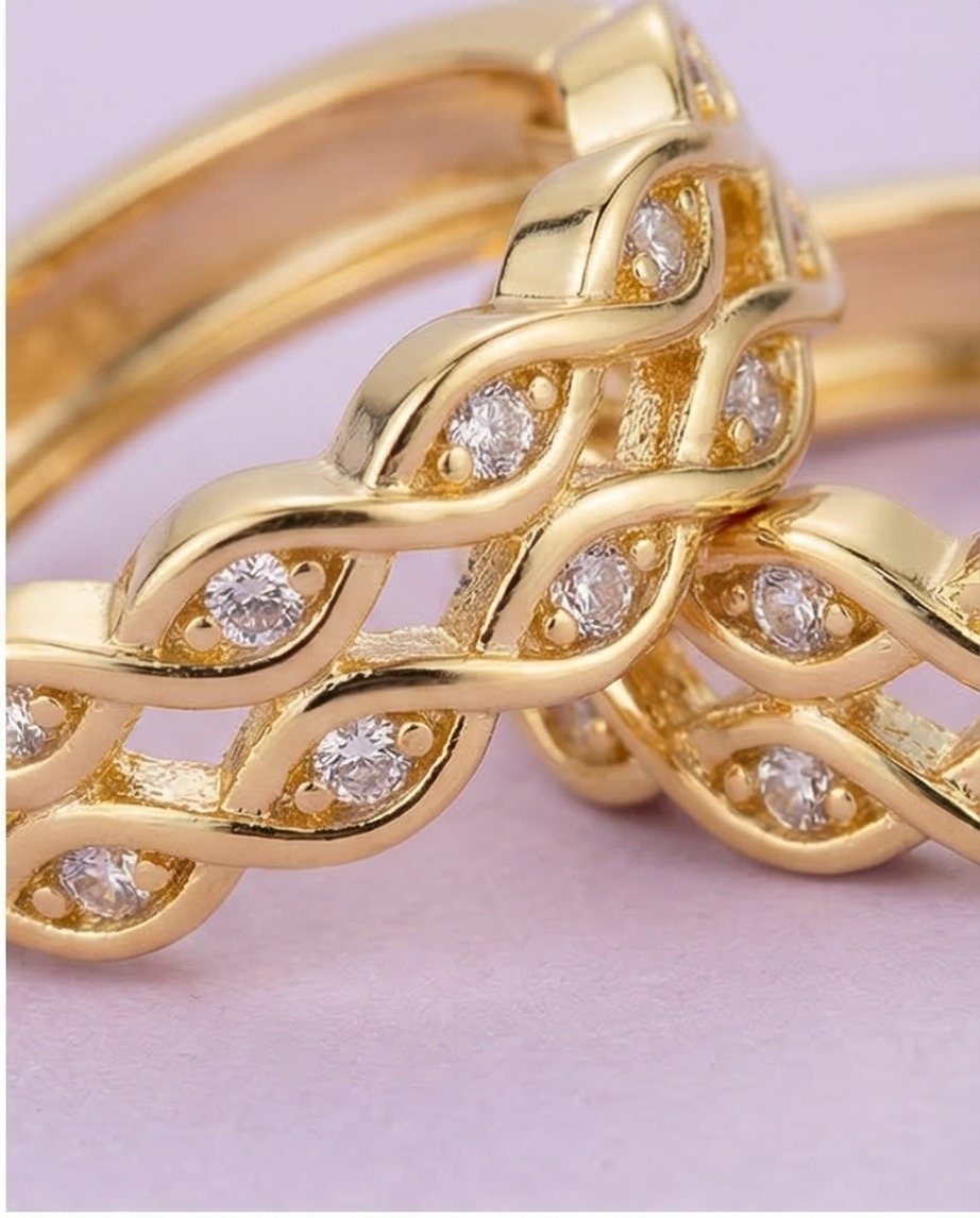 Pendiente Aro Brillos