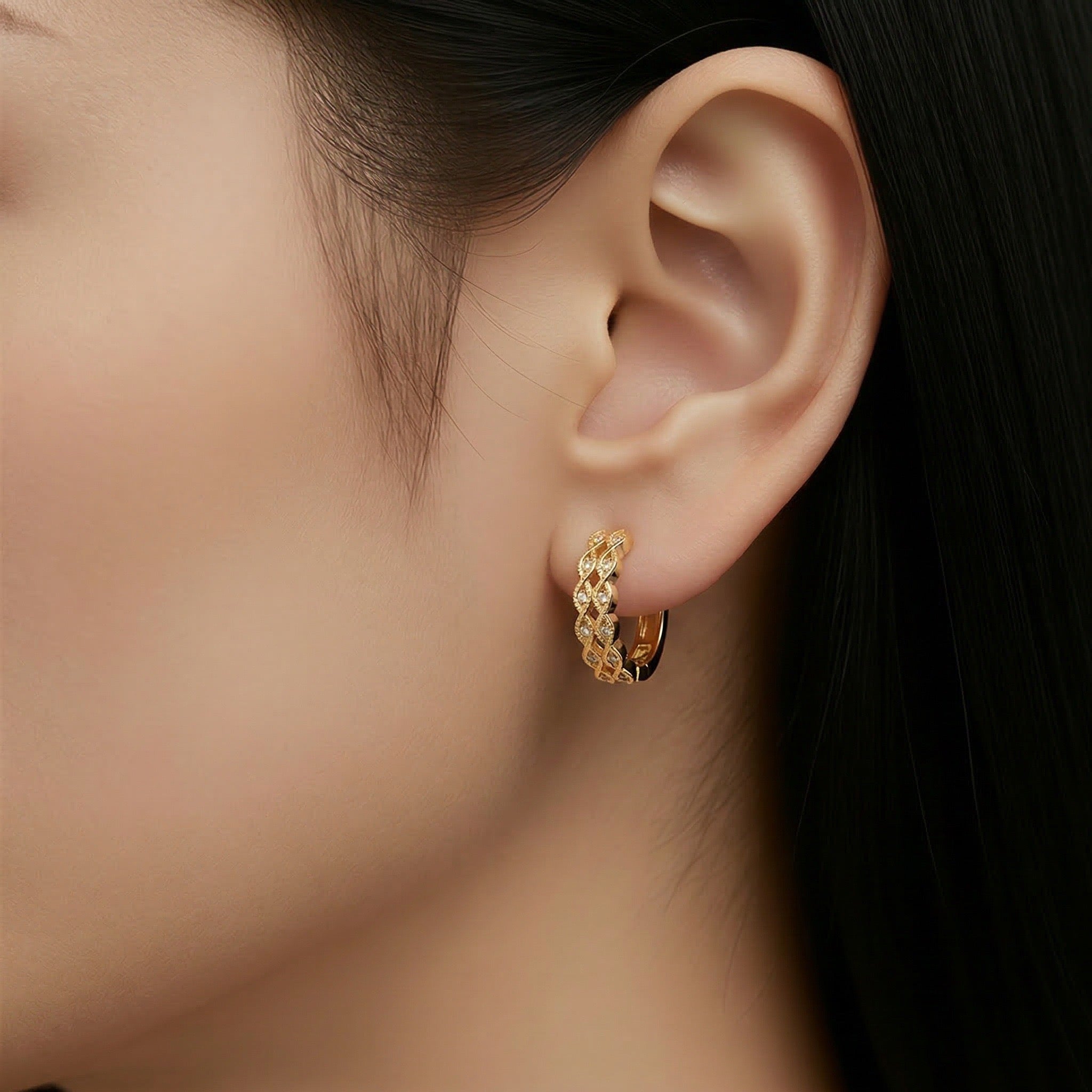 Pendiente Aro Brillos