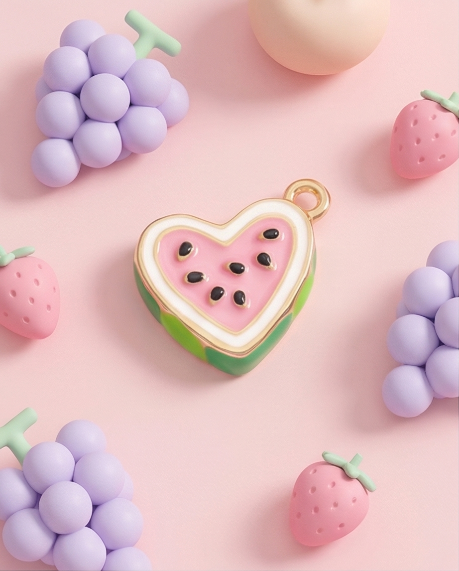 Charm Sandía Corazón Rosa