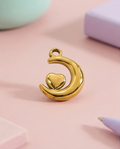 Charm Luna y Corazón Dorado